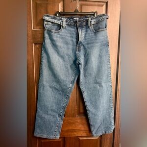 Lands' End Men's Classic Straight-Leg Denim Jeans - Light Blue